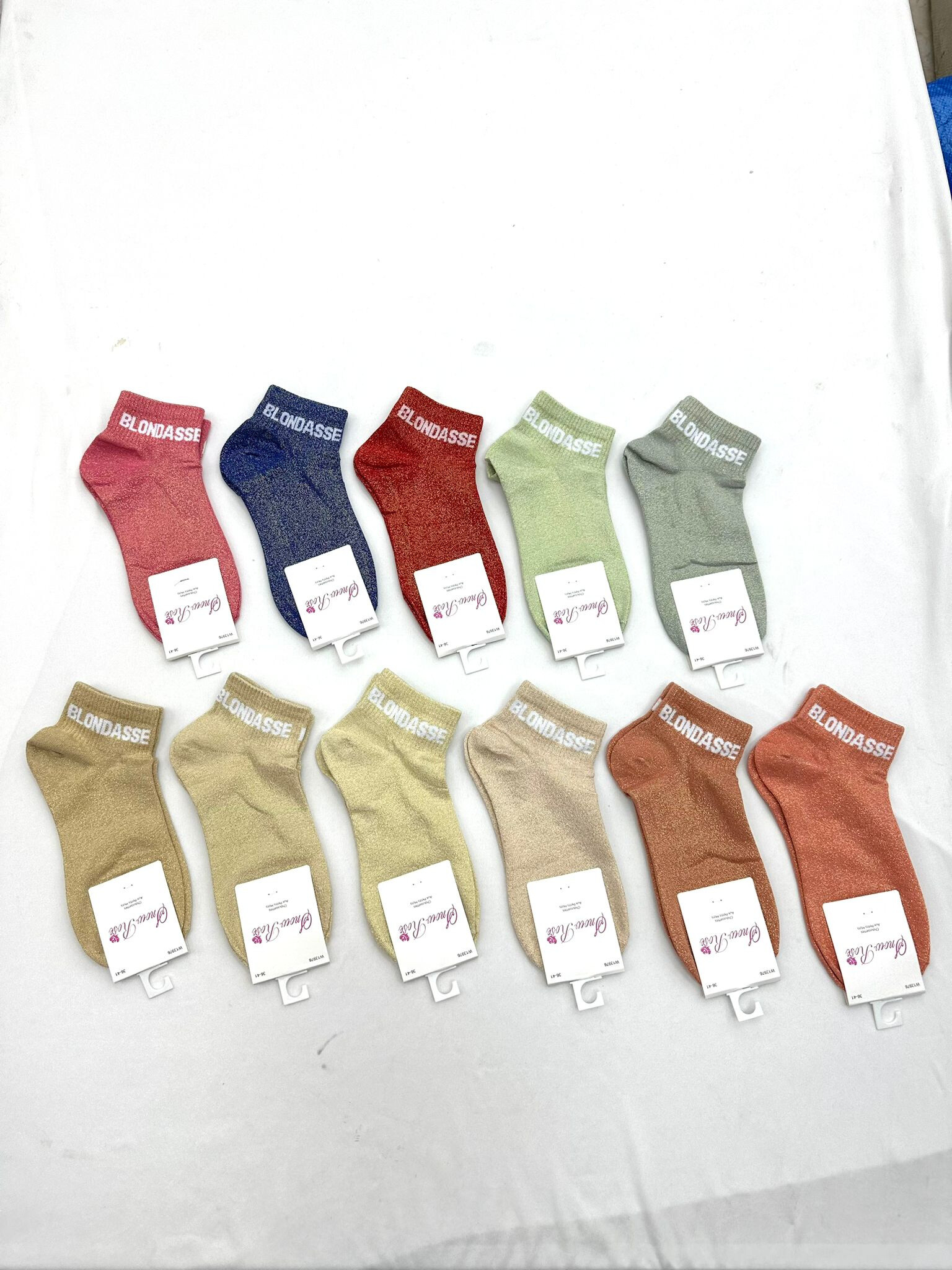 Großhändler Snow Rose - Glänzende kurze "blonde" Socken