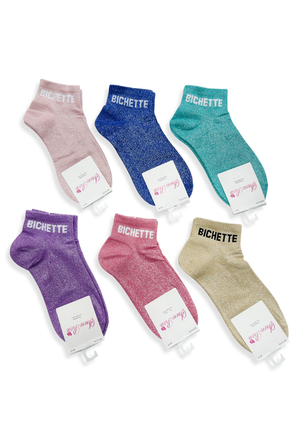 Grossiste Snow Rose - Chaussettes Brillantes Courtes "BICHETTE"