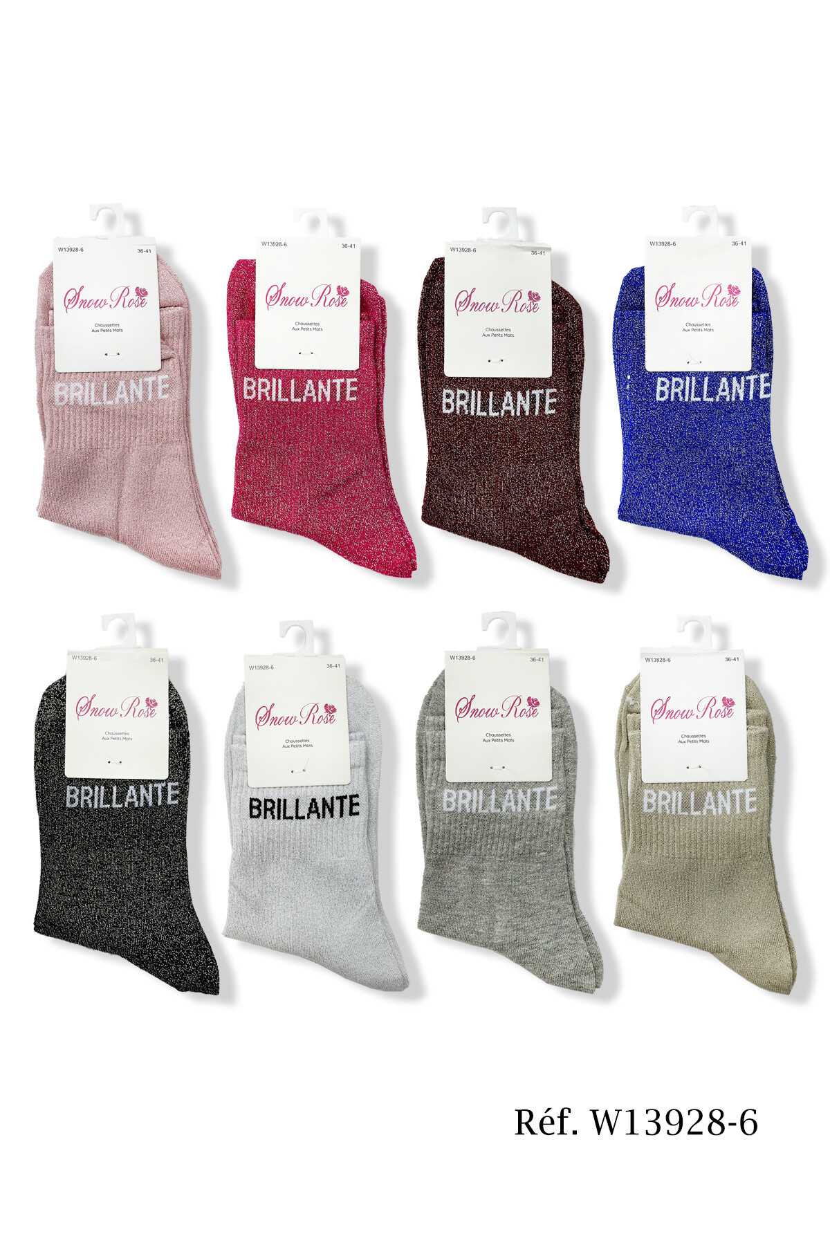 Grossiste Snow Rose - Chaussettes brillantes "BRILLANTE"