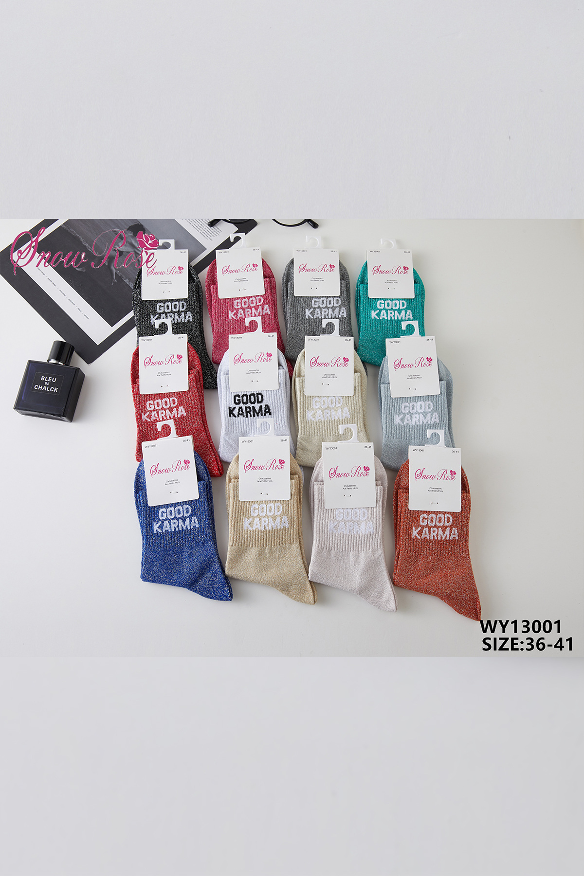 Mayorista Snow Rose - Calcetines brillantes GOOD KARMA