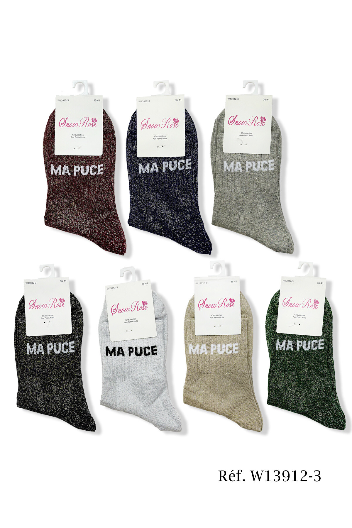 Großhändler Snow Rose - Glänzende Socken „Mom ❤️“