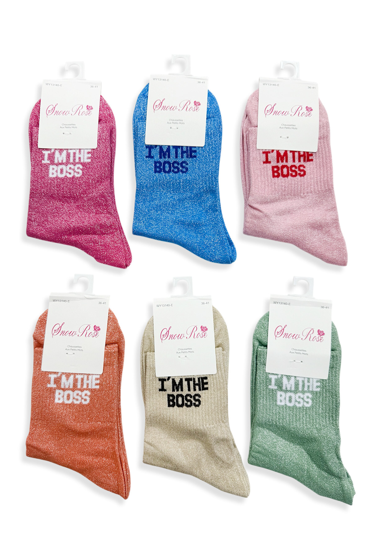 Großhändler Snow Rose - Glänzende Socken I'M THE BOSS