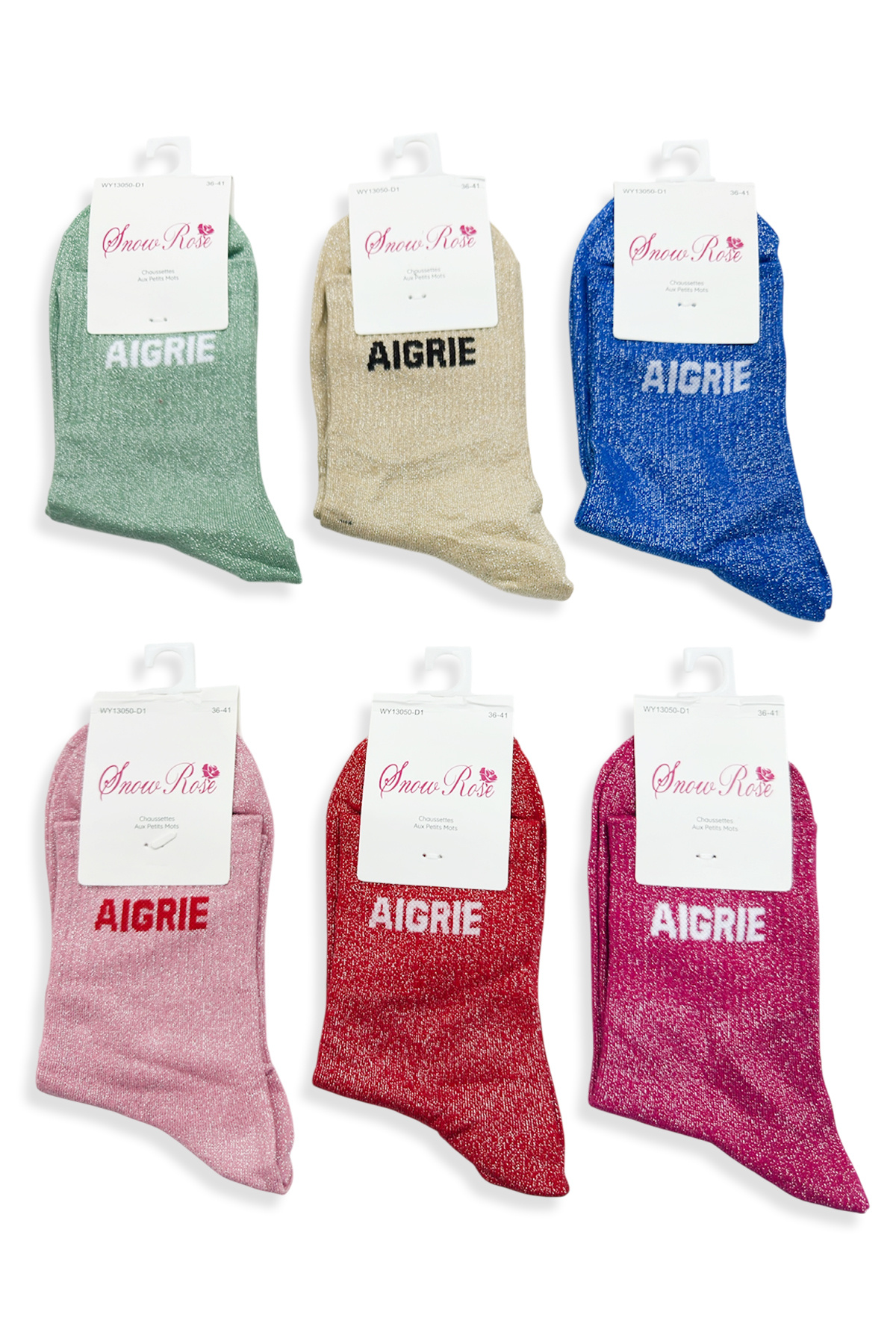 Grossiste Snow Rose - Chaussettes Pailletées « AIGRIE »