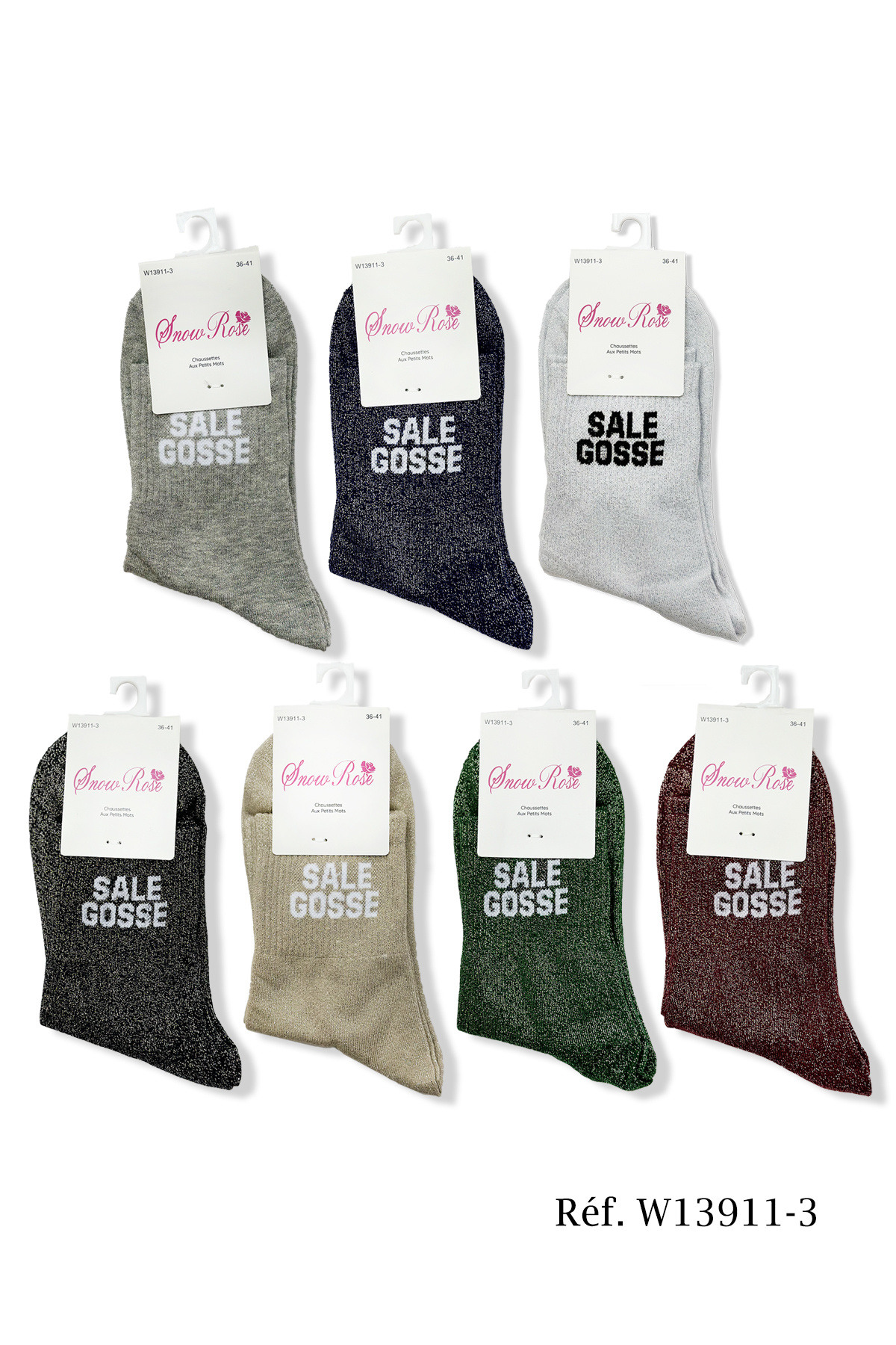 Chaussettes Basses Femme Nacrées Brillantes - Taille 7-9 - Violet
