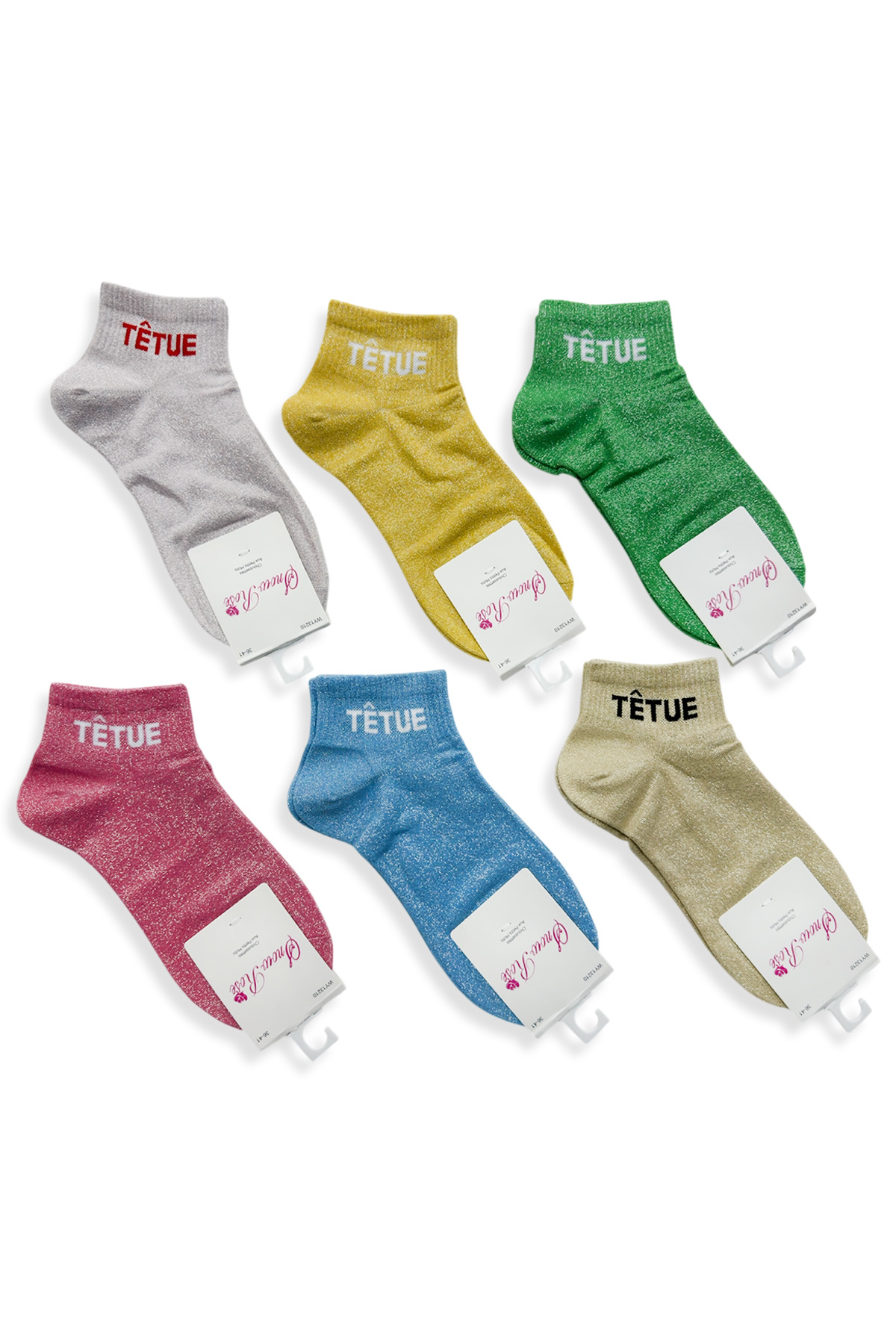Grossiste Snow Rose - Chaussettes Brillantes Courtes TÊTUE