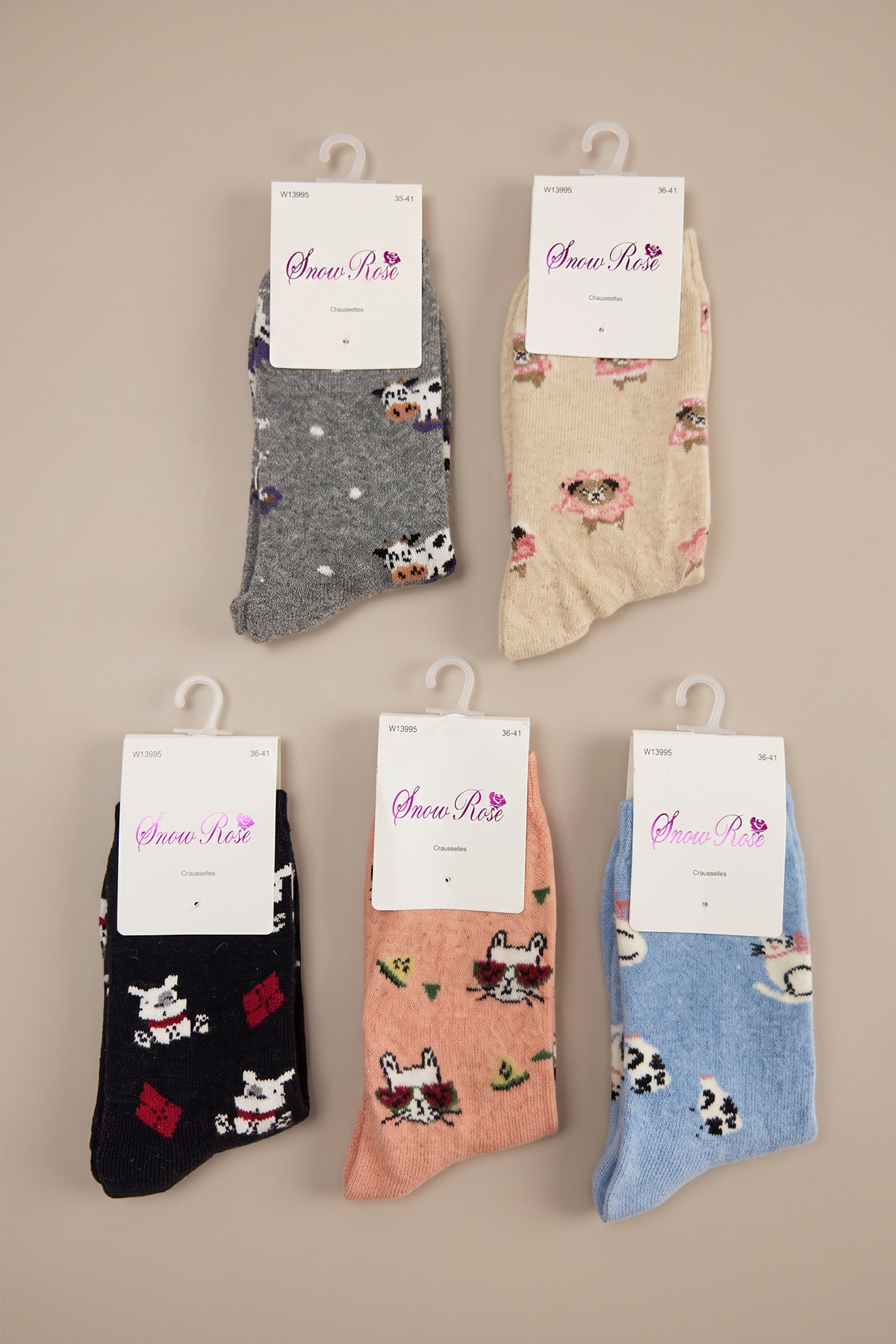 Mayorista Snow Rose - Calcetines de Lana de Fantasía