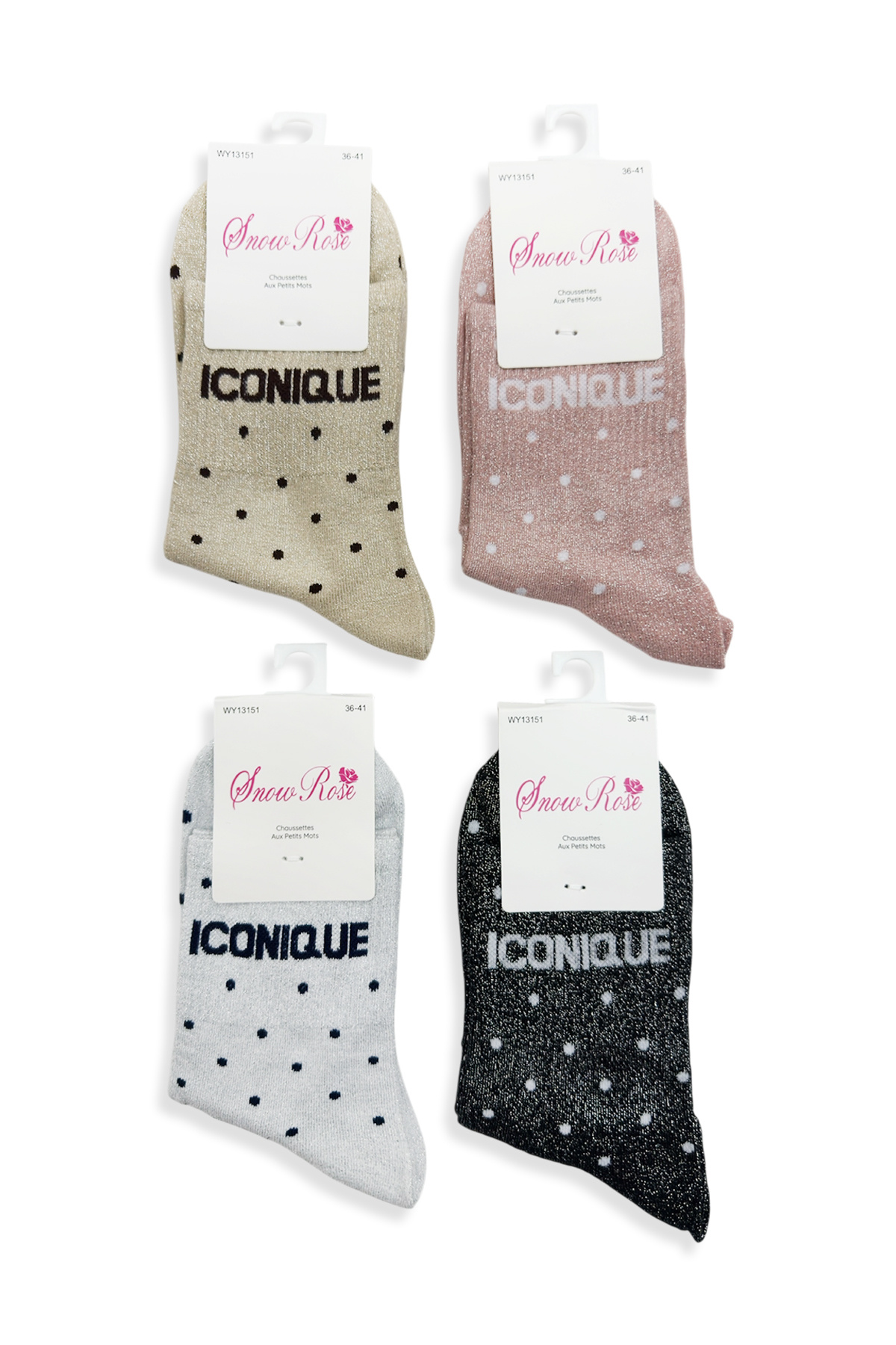 Grossiste Snow Rose - Chaussettes Pailletées Pois "ICONIQUE"