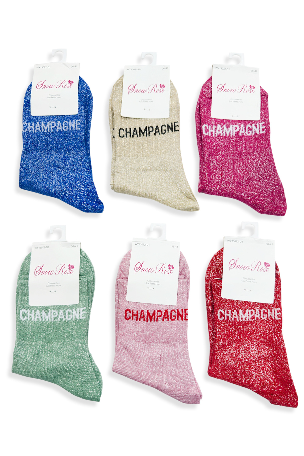 Grossiste Snow Rose - Chaussettes Brillantes « CHAMPAGNE »