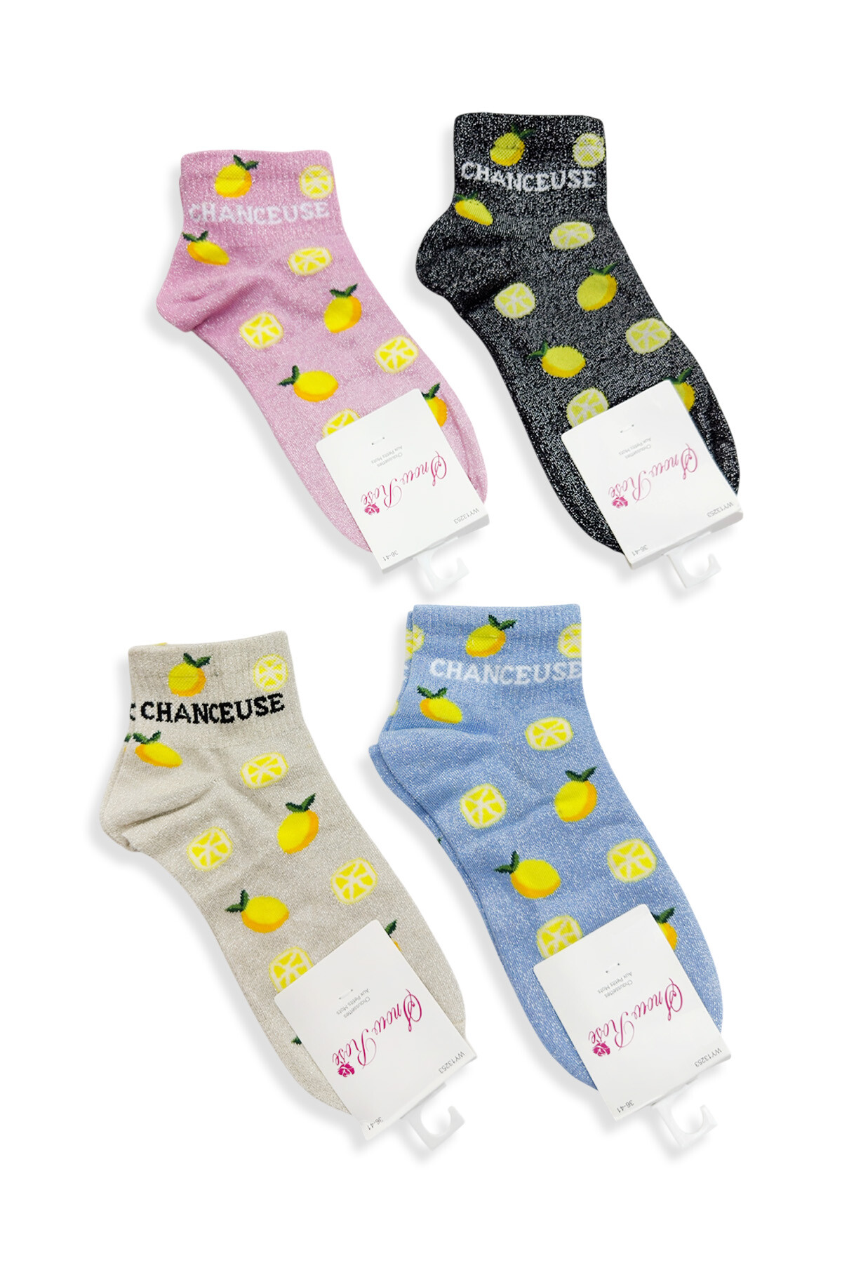 Wholesaler Snow Rose - Lucky Short Shiny Lemon Socks