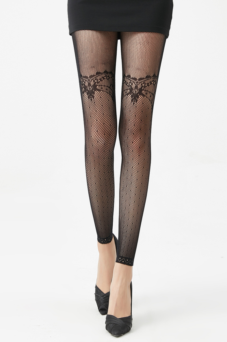 Wholesaler Snow Rose - Footless fishnet tights with polka dot pattern