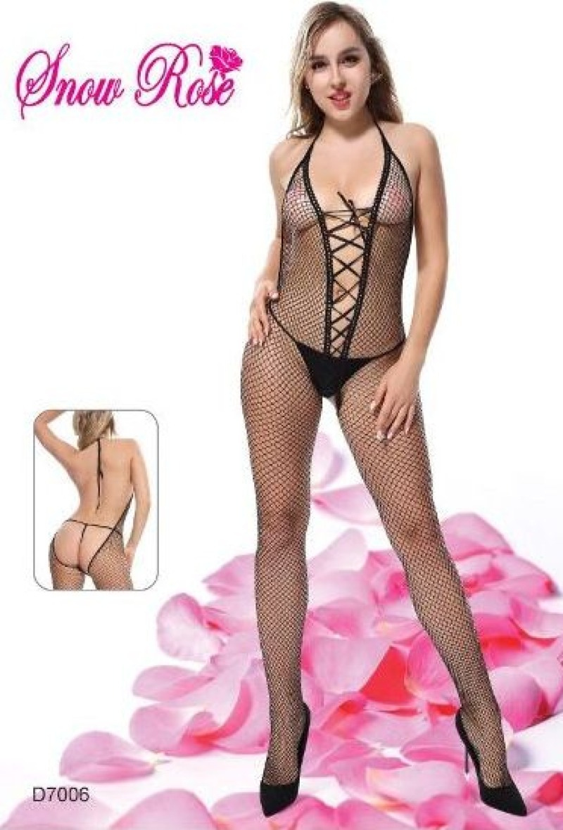 Wholesaler Snow Rose - Sexy Fishnet Open Back Neck Jumpsuit