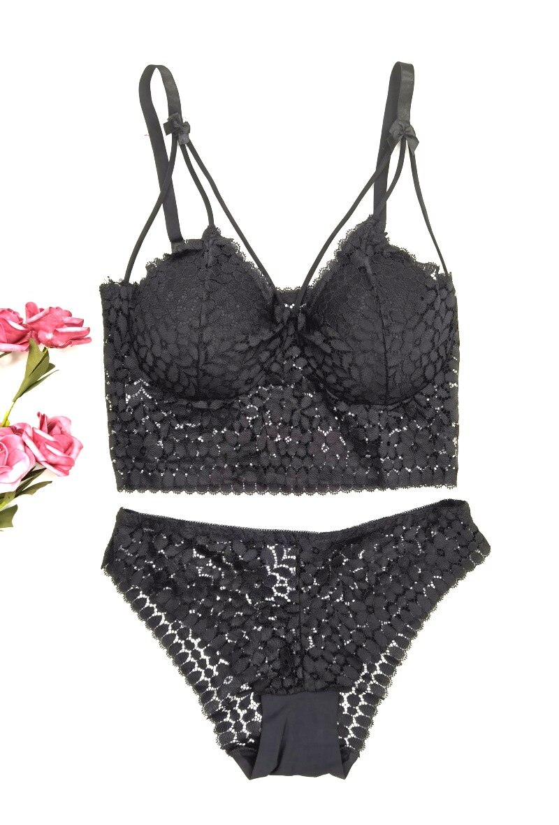 Großhändler Snow Rose - Bralette-Set ohne Bügel aus Spitze