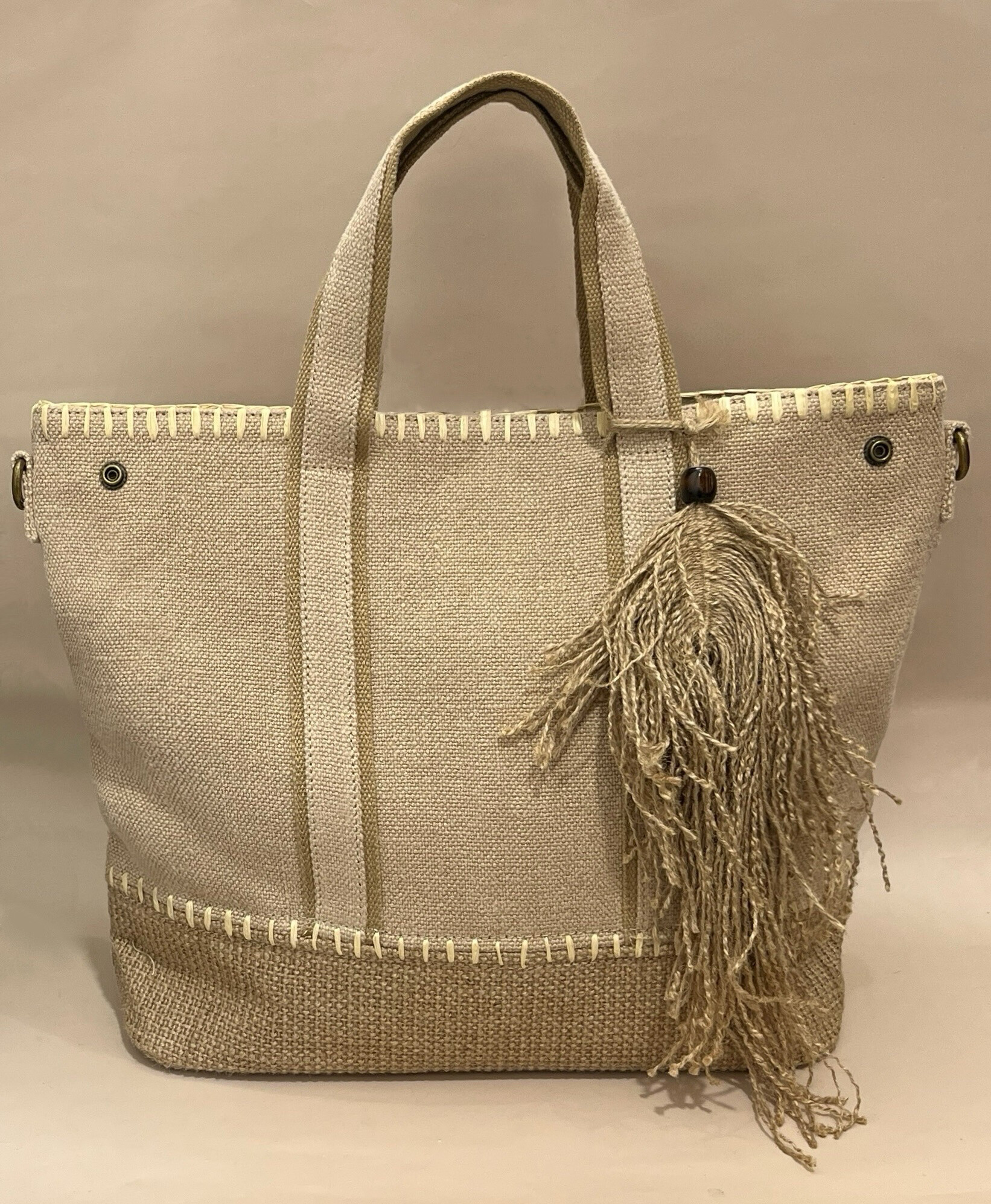 Wholesaler SO & LO - Handbag in jute canvas