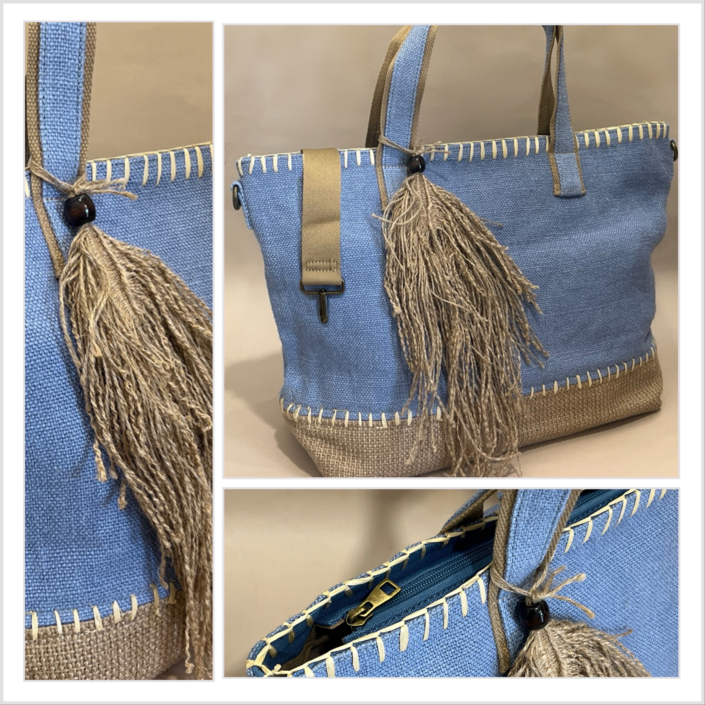 Wholesaler SO & LO - Handbag in jute canvas
