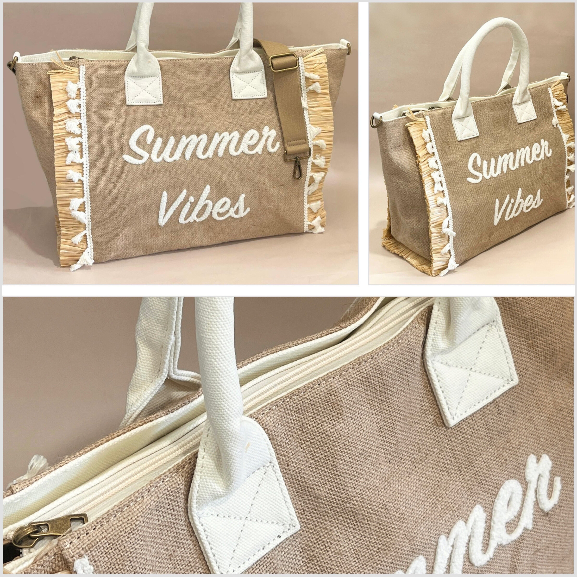 Wholesaler SO & LO - Handbag in jute canvas