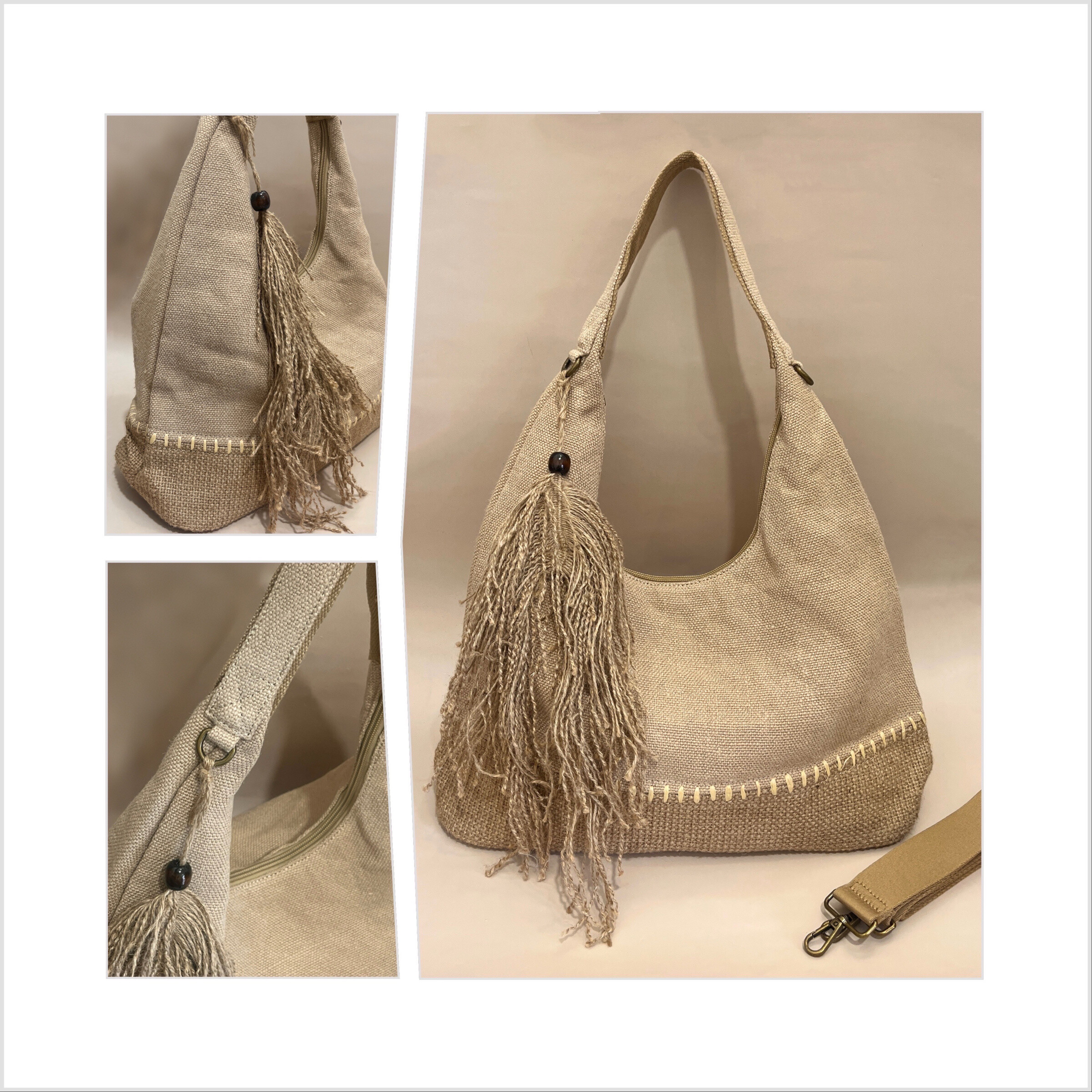 Wholesaler SO & LO - Jute canvas shoulder bag