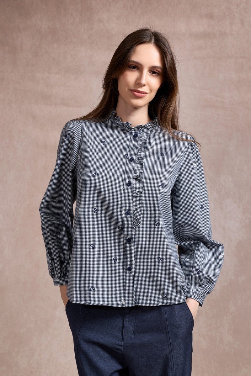 Grossiste So Sweet - Chemise vichy à broderie coeur