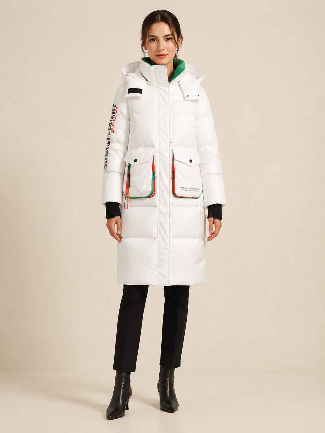 Großhändler SOFLY - Langer Damen-Dopamin-Stil Daunenmantel mit abnehmbarer Kapuze durch Reißverschluss Ref 2696 Großhändler SOFLY - Langer Damen-Dopamin-Stil Daunenmantel mit abnehmbarer Kapuze durch Reißverschluss Ref 2696