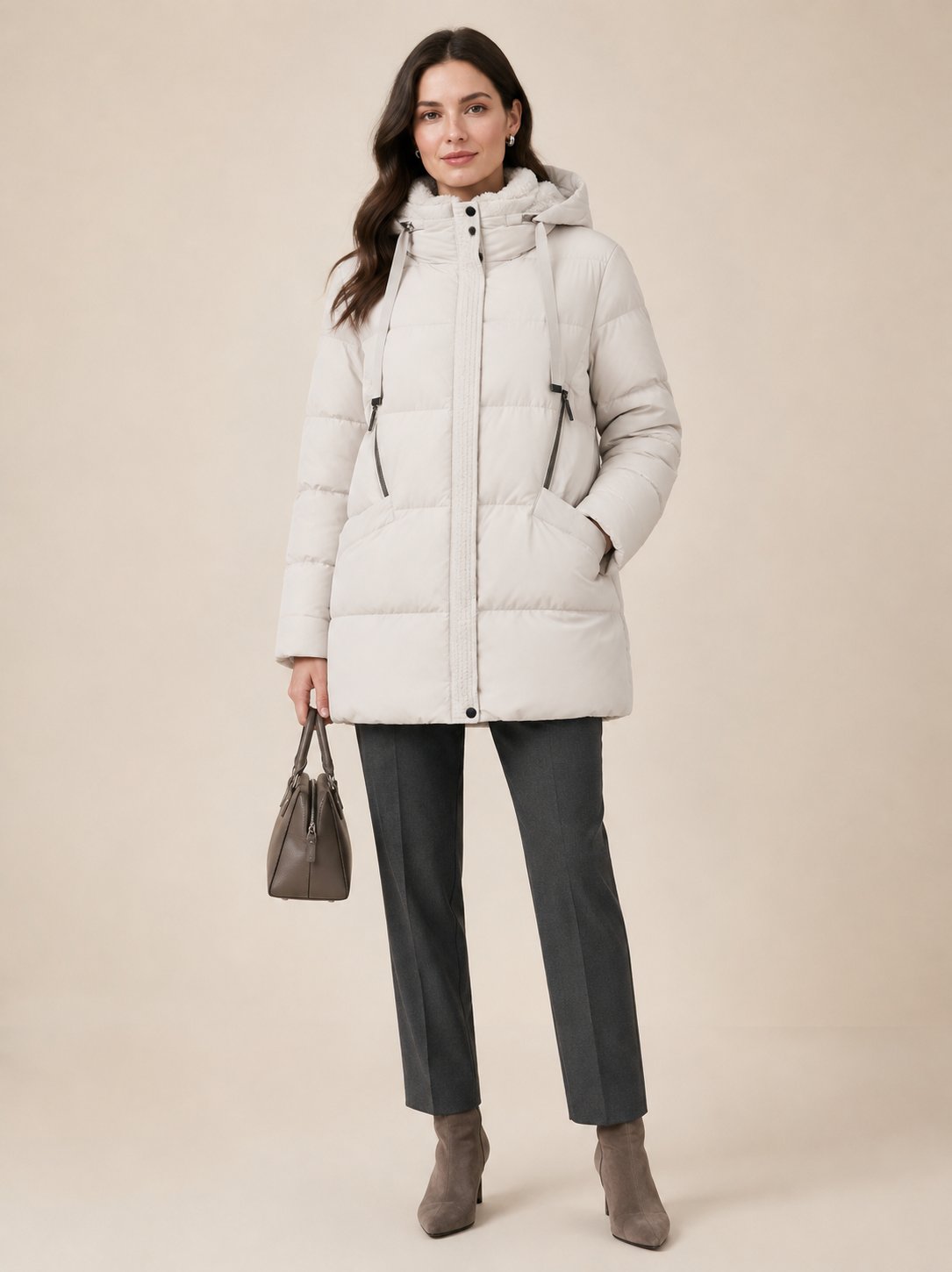 Großhändler SOFLY - Damen-Winter-Daunenjacke in Multicolor, mit verstaubarer Kapuze und gefüttertem Innenfutter Großhändler SOFLY - Damen-Winter-Daunenjacke in Multicolor, mit verstaubarer Kapuze und gefüttertem Innenfutter