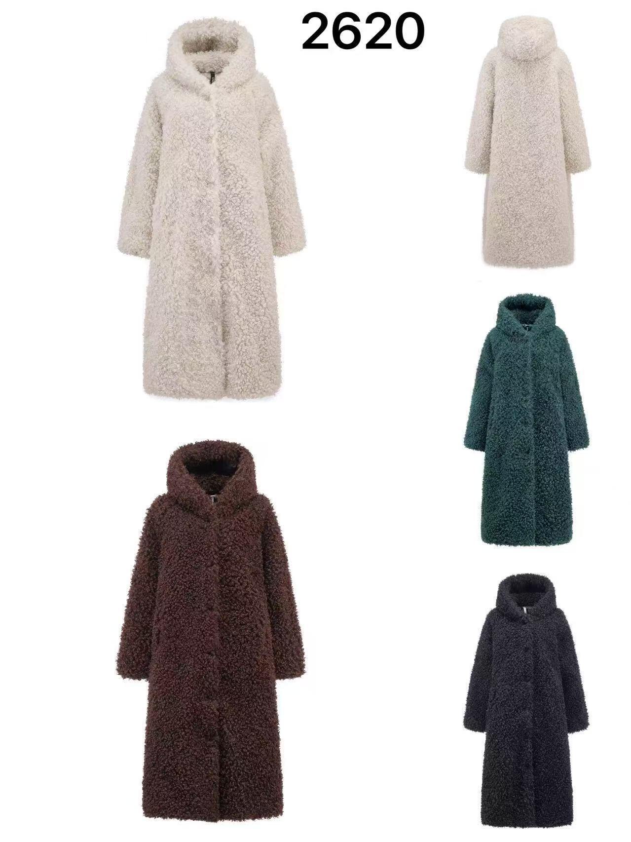 Grossiste SOFLY - Manteau long en fourrure bouclée à capuche, modèle 2620