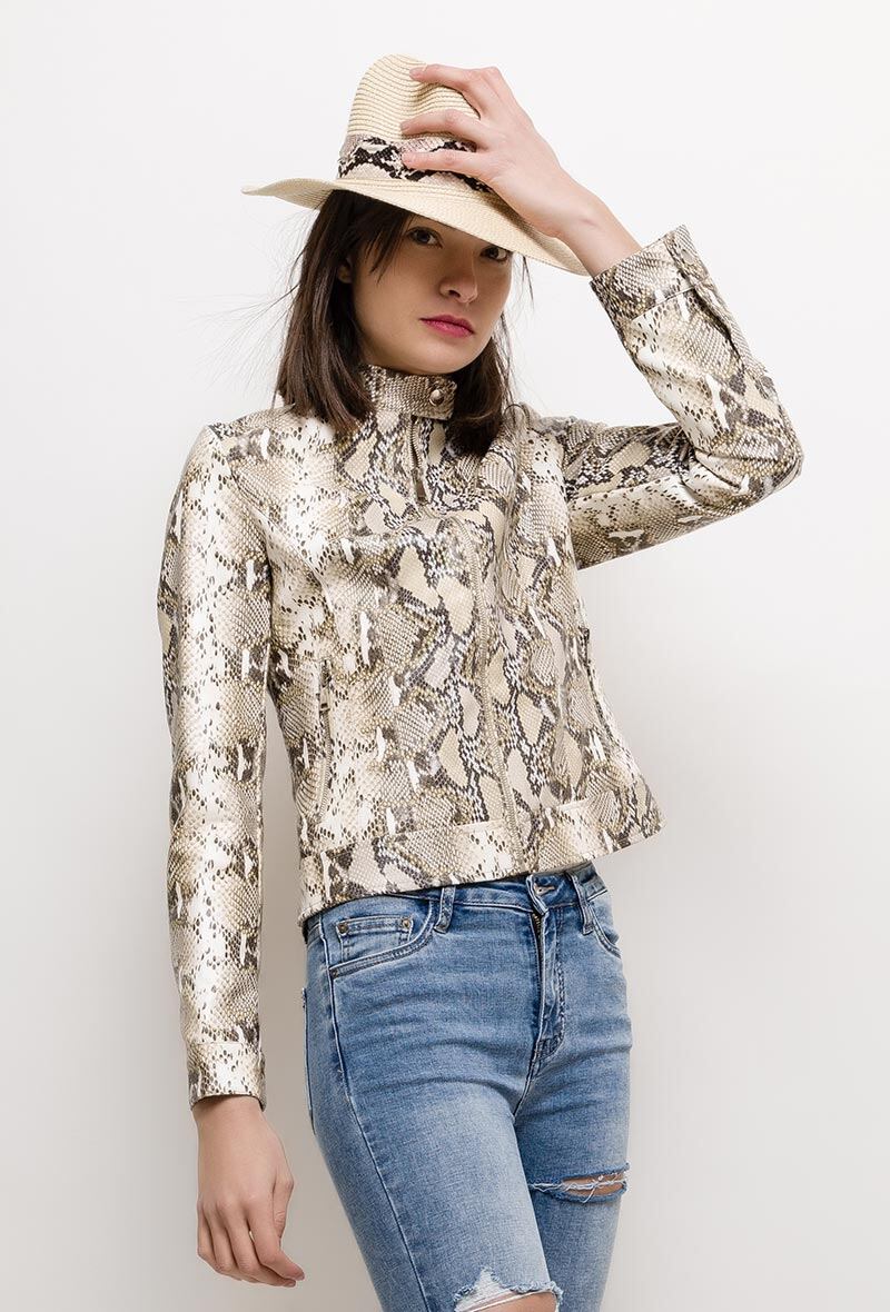 Grossiste Softy Paris - BLOUSON SIMILI CUIR EFFET PYTHON
