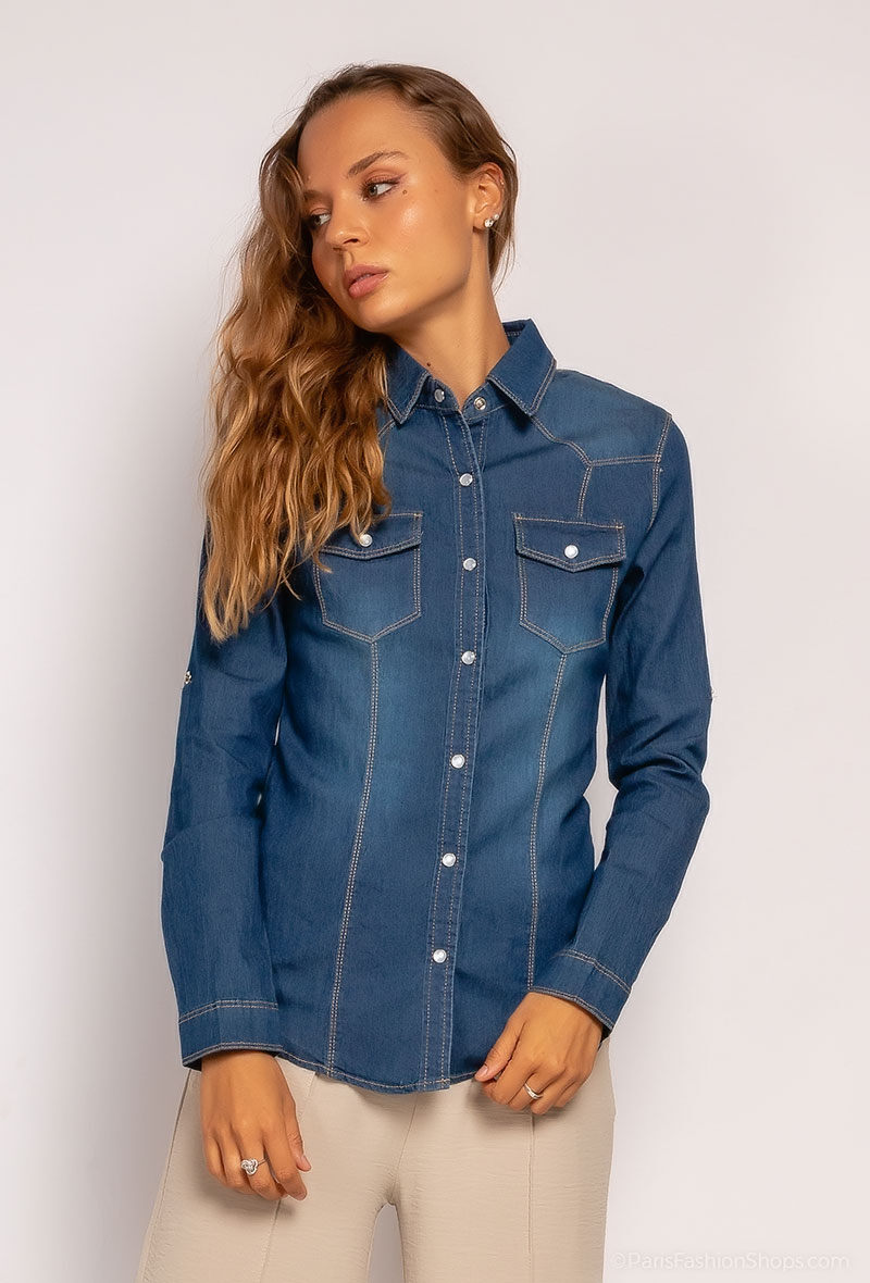 Grossista Softy Paris - Camicia in denim elasticizzato