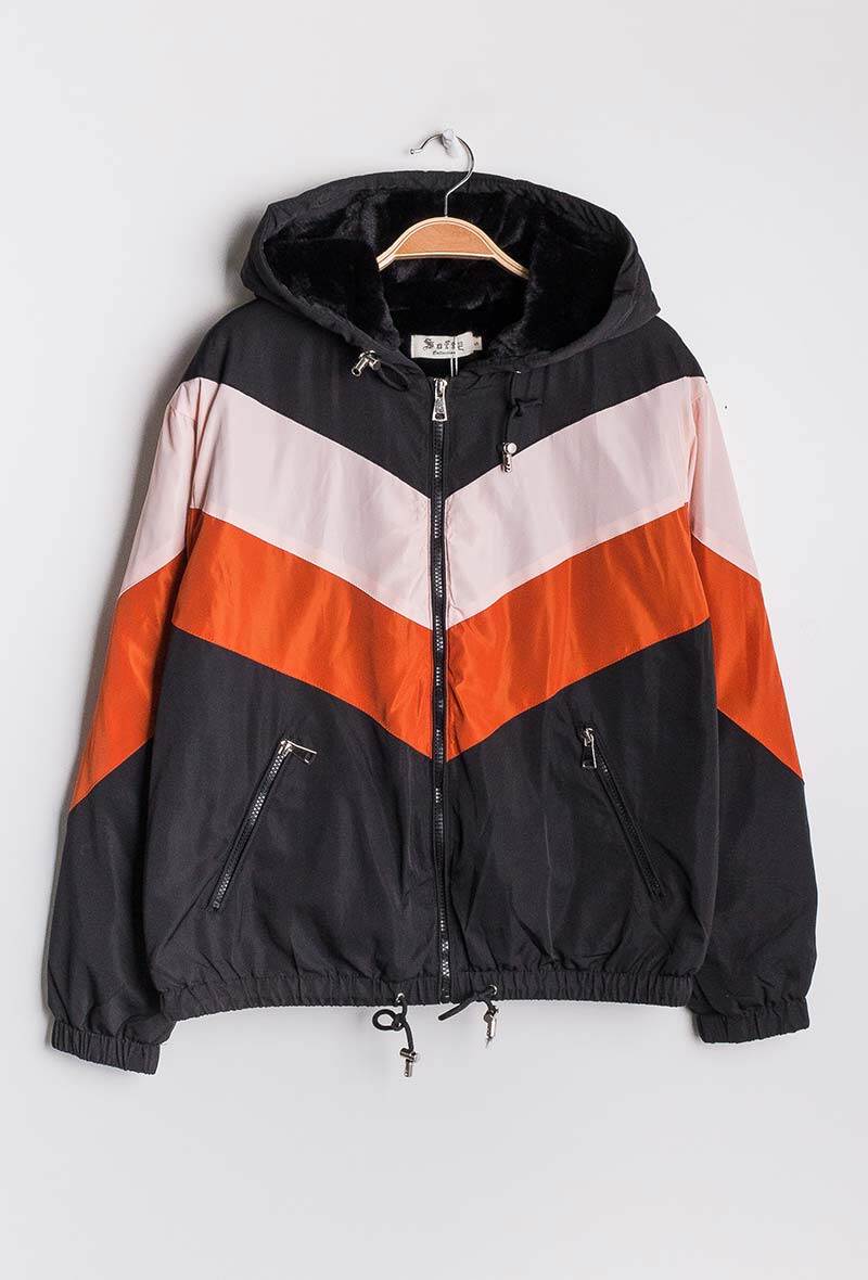 Wholesaler Softy Paris - HOODED Color block parka