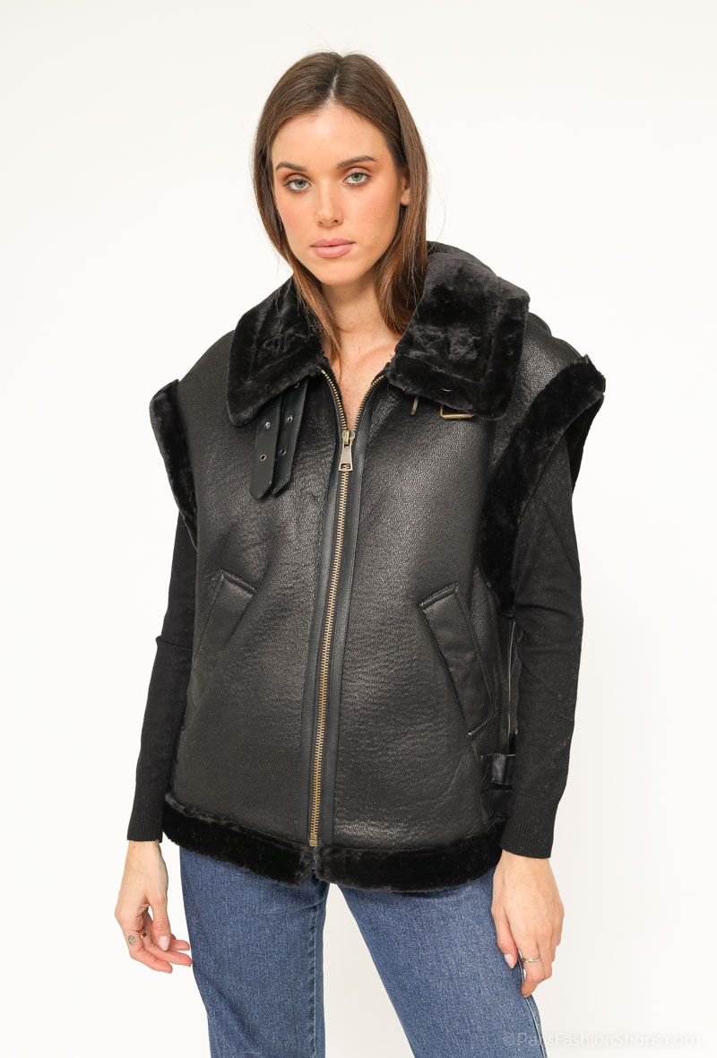 Wholesaler Softy Paris - Sleeveless vest with lapel collar