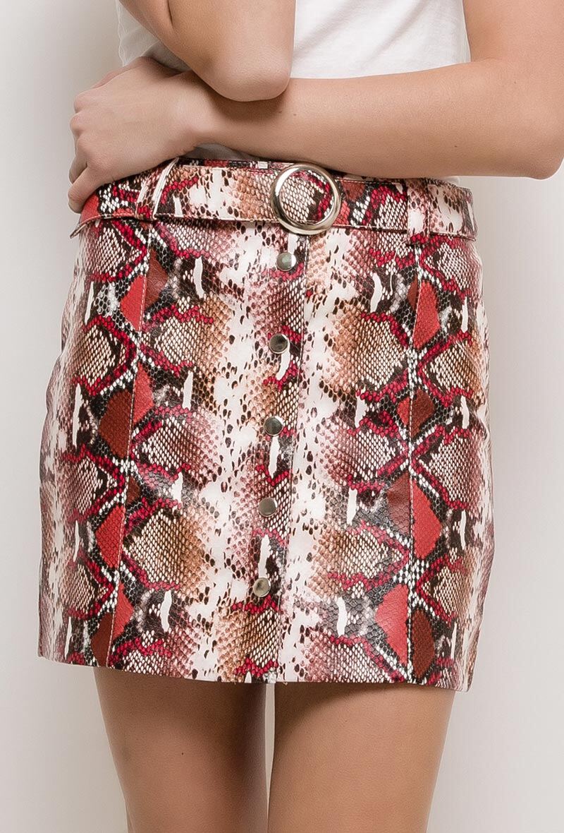 Grossiste Softy Paris - JUPE SIMILI CUIR IMPRIME PYTHON