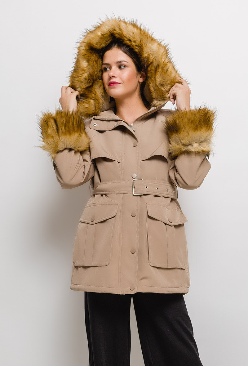Großhändler Softy Paris - Parka mit Kapuze und abnehmbarem Fell
