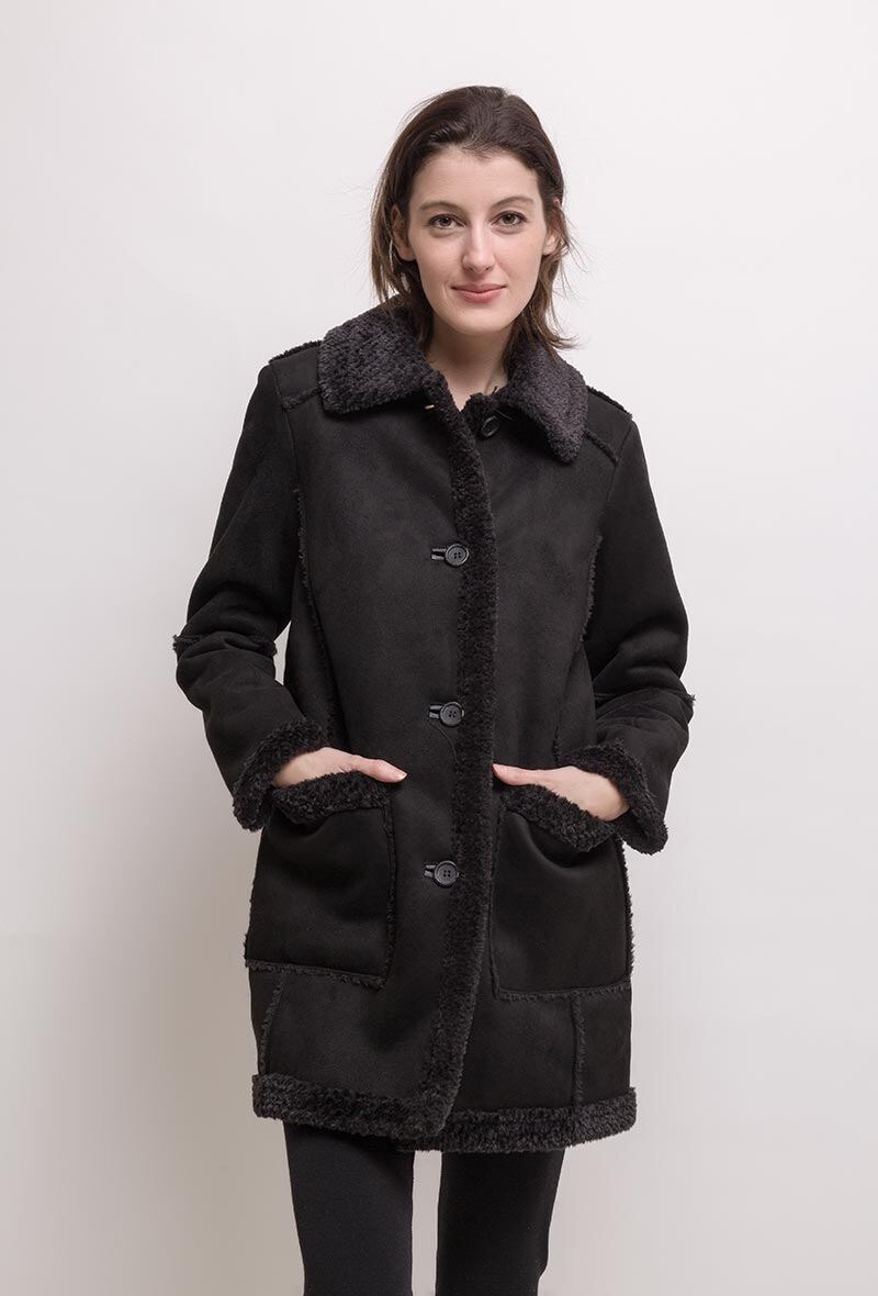 Großhändler Softy Paris - Langer Mantel aus Kunstschaffell