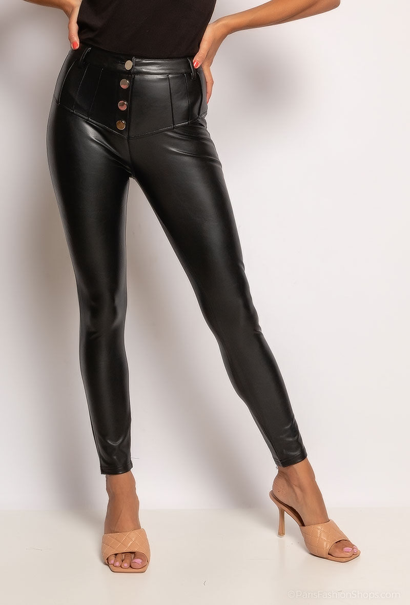 Grossiste Softy Paris - Pantalon slim en similicuir