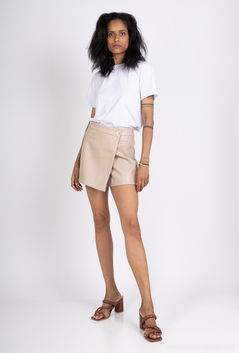 Grossiste Softy Paris - SHORT JUPE EN SIMILI CUIR