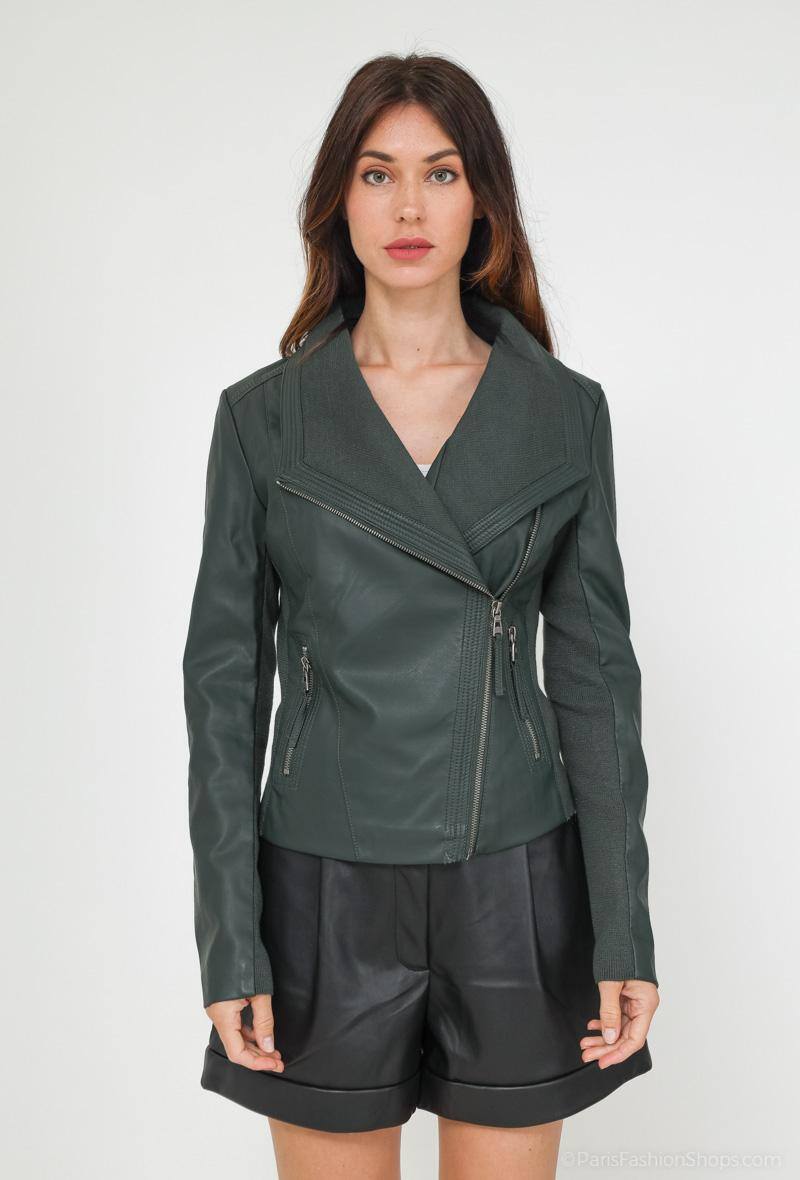 Großhändler Softy Paris - Perfecto-Jacke mit großem Kragen