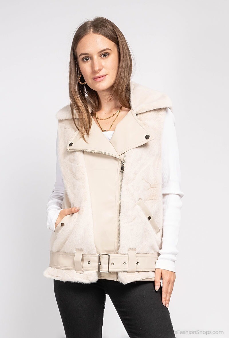 Wholesaler Softy Paris - Sleeveless fake leather biker jacket