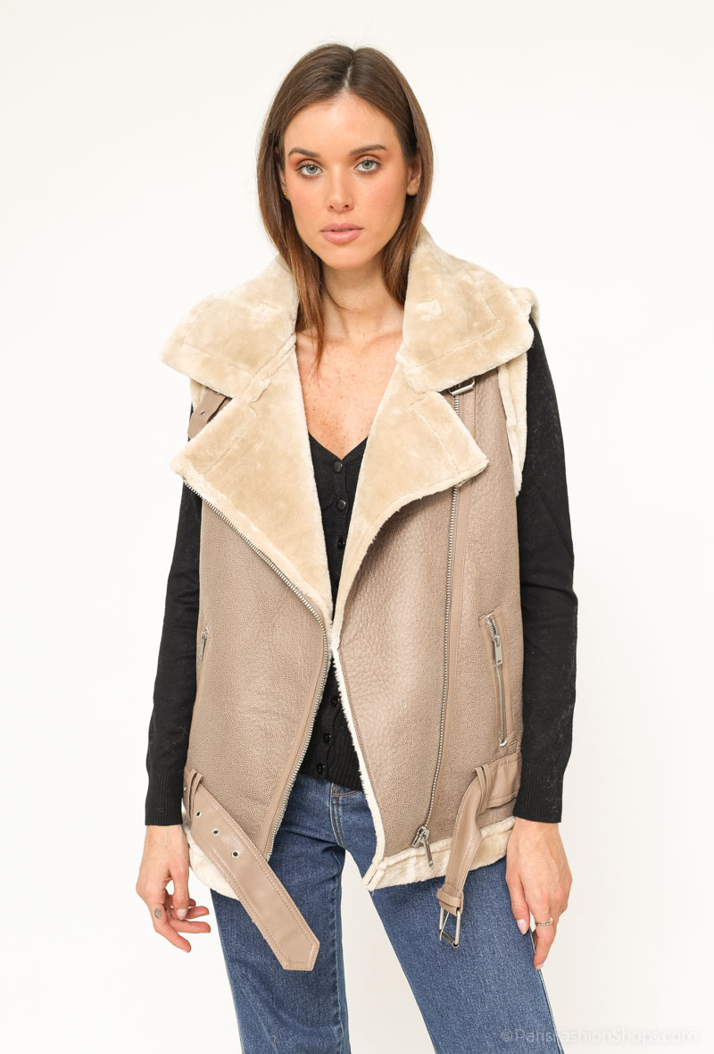 Grossista Softy Paris - Gilet senza maniche con pelliccia sintetica