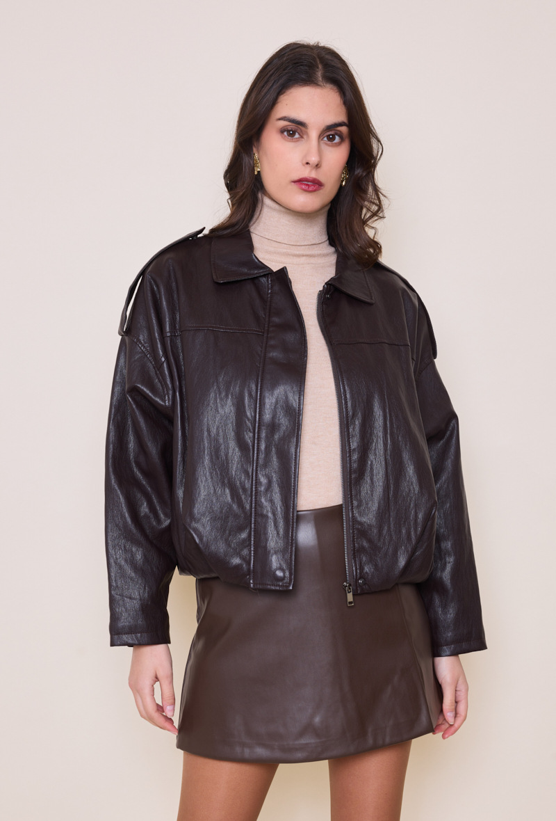 Veste oversize en similicuir