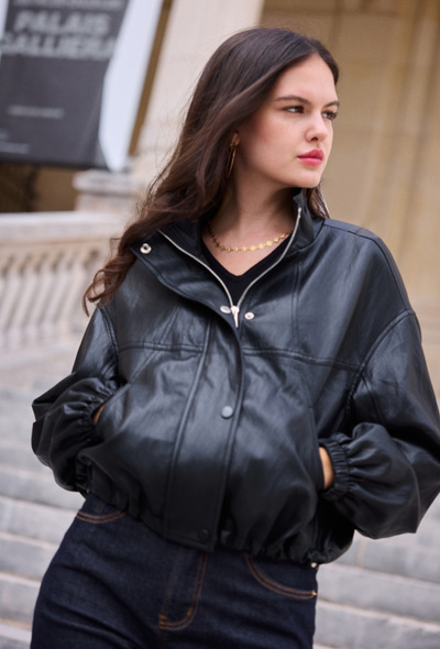 Grossista Softy Paris - Giacca oversize in similpelle Grossista Softy Paris - Giacca oversize in similpelle
