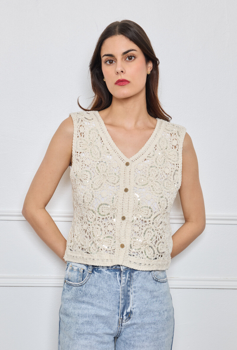 Grossista Softy Paris - Macramé gilet