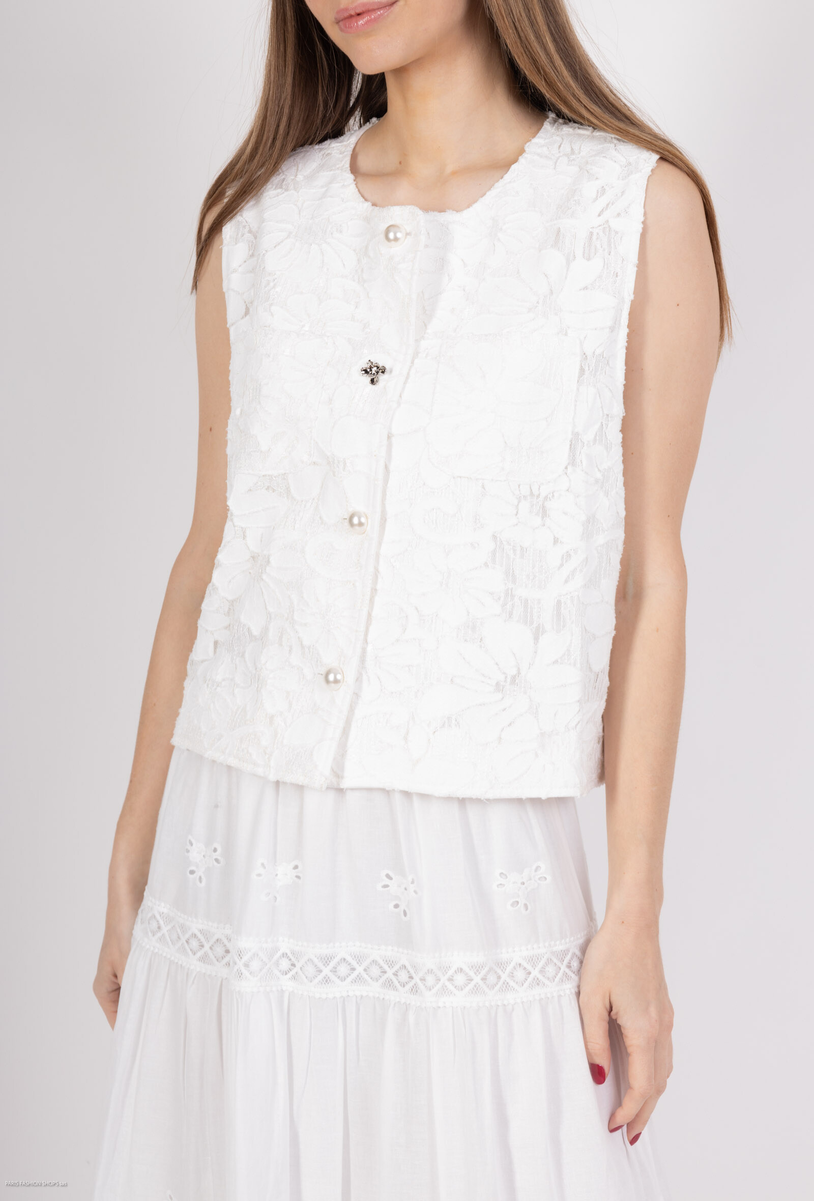 Großhändler Softy Paris - Ärmelloses Weste Jacquard