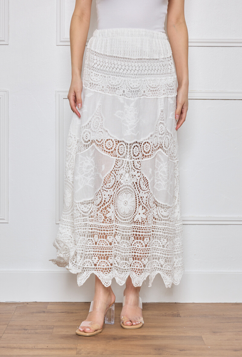 Mayorista Softy Paris - Falda larga de crochet