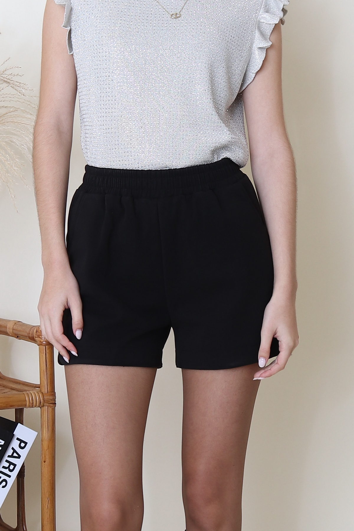 Short chaud à taille élastique