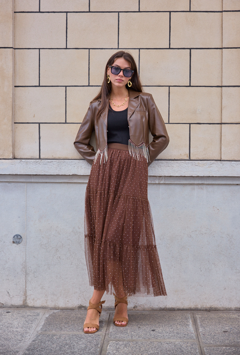 Grossiste Softy Paris - Veste crop en simili cuir