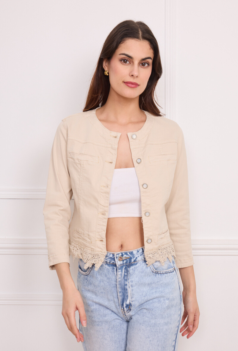 Grossista Softy Paris - Giacca per jeans elasticizzata decorata