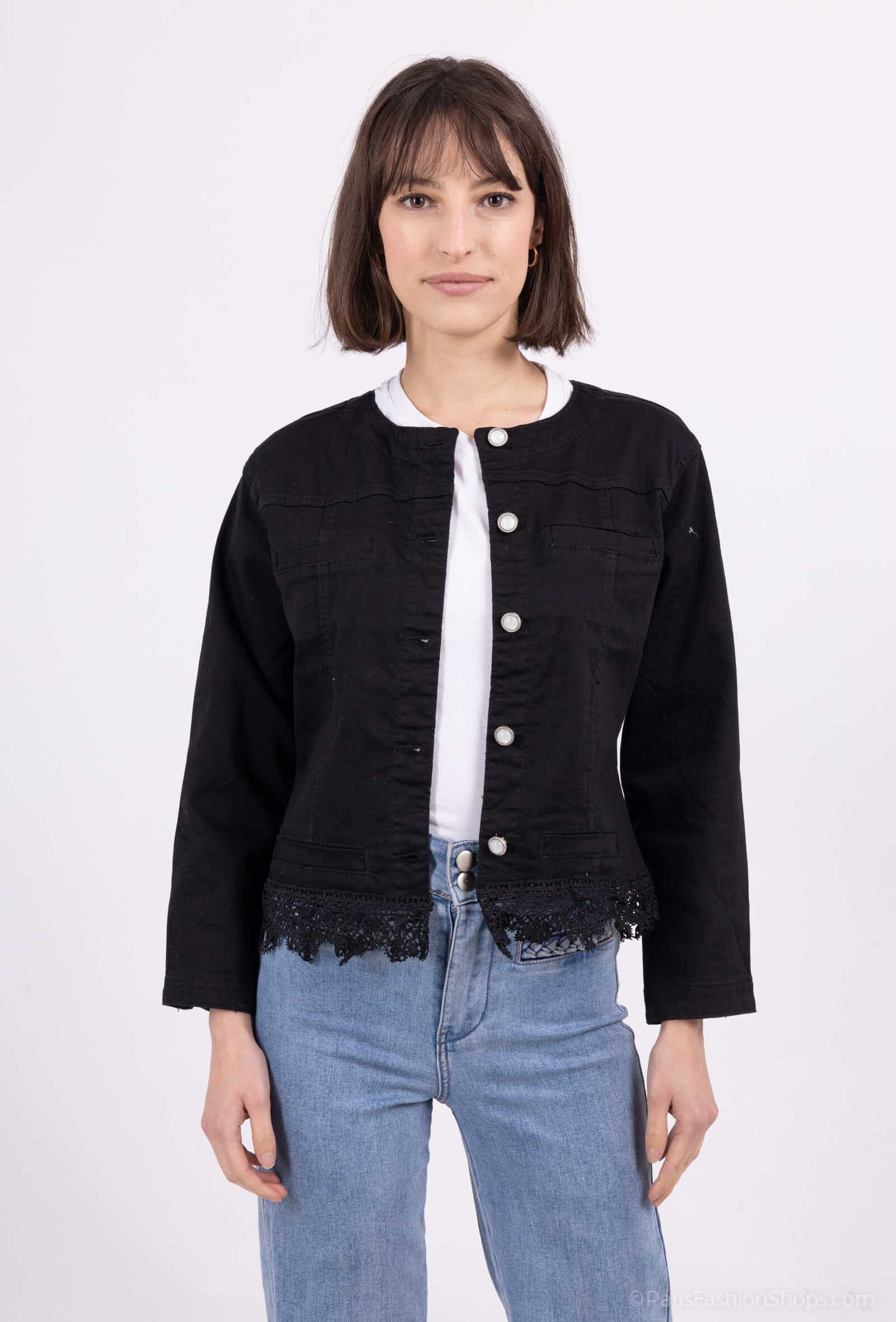 Grossiste Softy Paris - Veste en jeans à dentelle