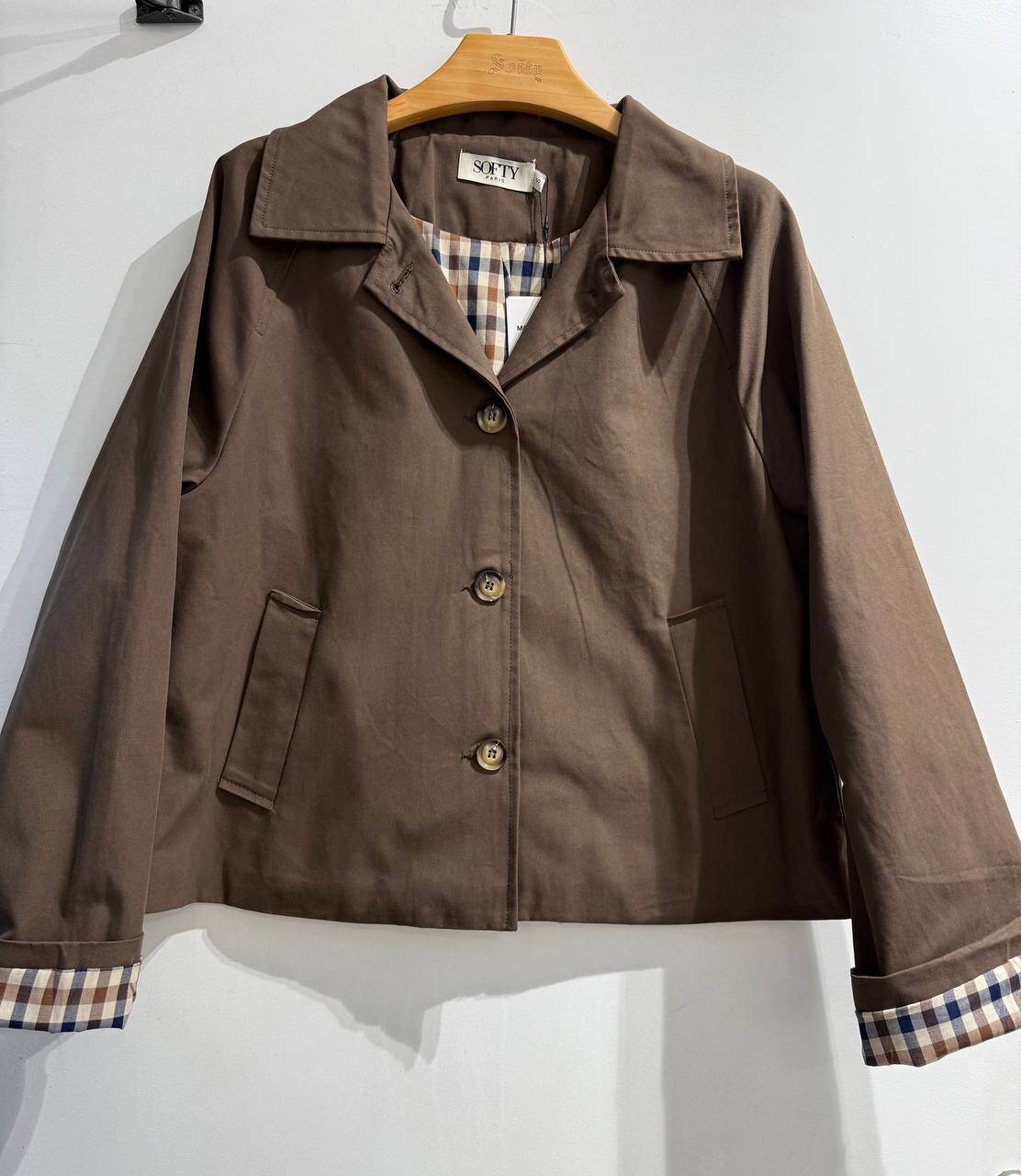 Mayorista Softy Paris - Trench corto con forro a cuadros
