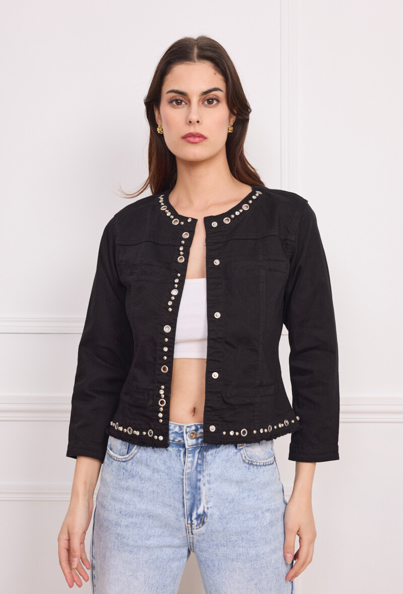 Grossista Softy Paris - Giacca per jeans elasticizzata decorata