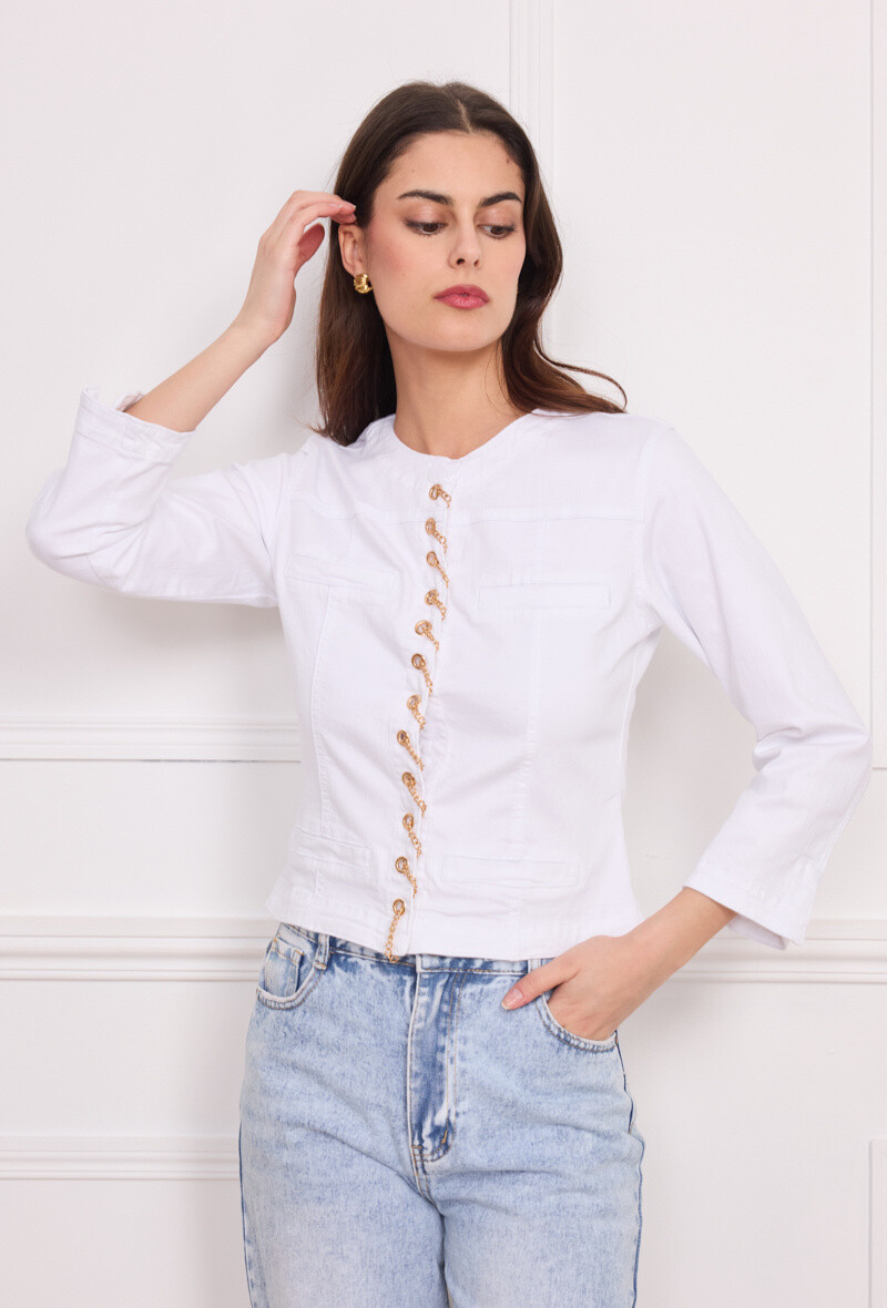 Grossista Softy Paris - Giacca per jeans elasticizzata decorata
