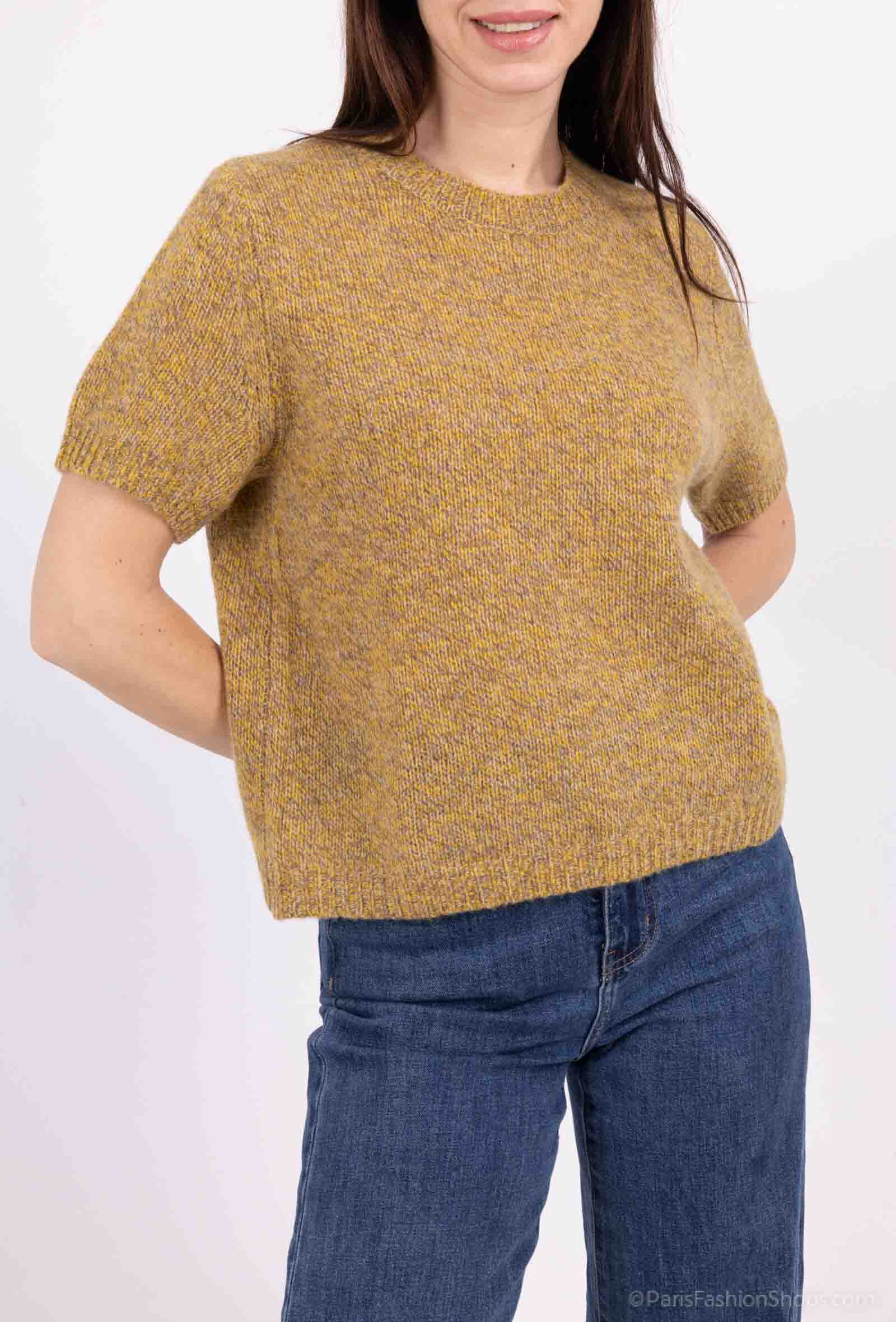 Grossiste SOGGO - Pull manche court chiné en laine