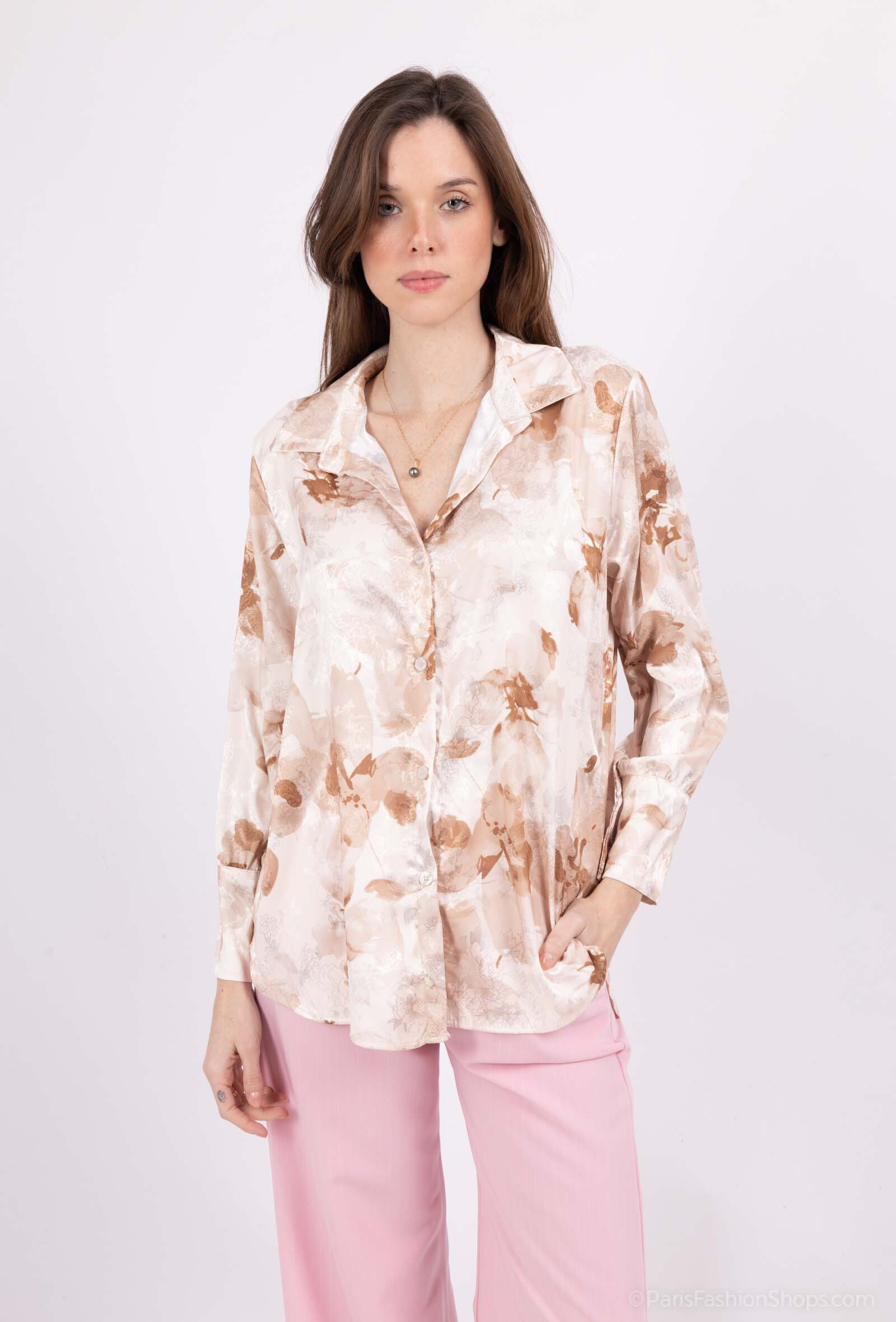Grossiste SOGGO - chemise imprimé manche longue satiné